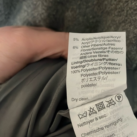 J.Crew Mercantile size 10 Gray Wool with Satin Liner Mock Neck Coat with Pockets - Picture 6 of 7
